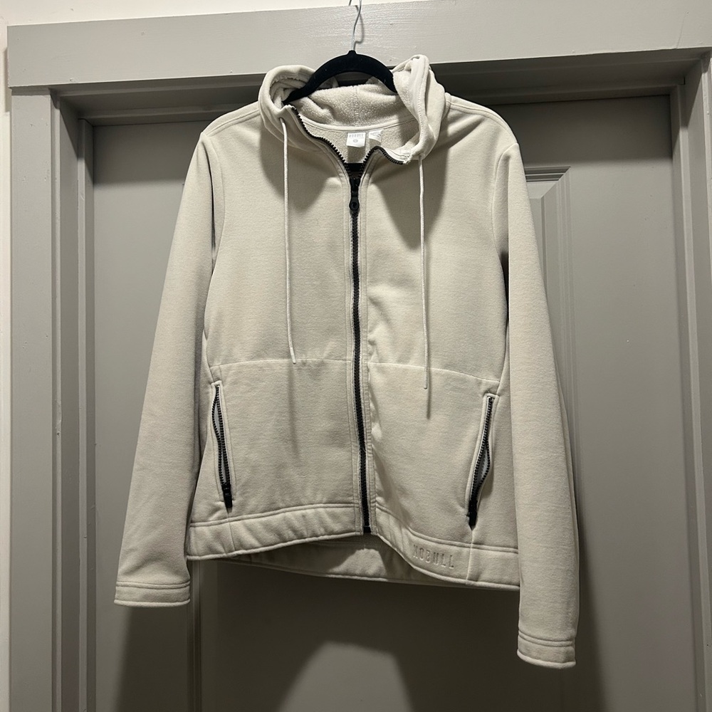 NOBULL Cream Zip-Up Hoodie